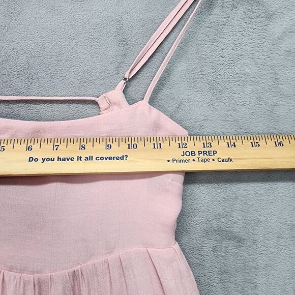Love Tree Dress Women SMALL Pink Ruffled Crinkle Gauze Lined Beach Coastal Summe - Picture 9 of 13